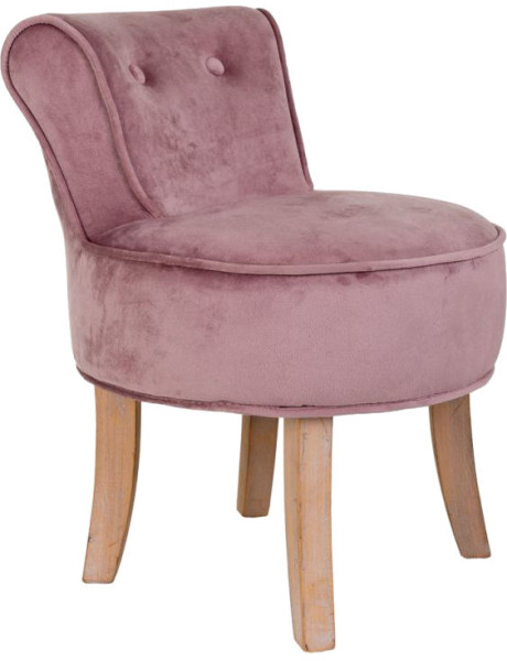 Petit fauteuil boudoir en velours rose poudré 45x46x58 cm Zarela  - 1