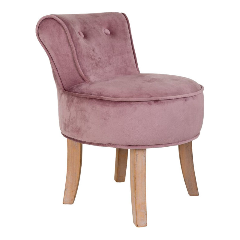 Petit fauteuil boudoir en velours rose poudré 45x46x58 cm Zarela  - 1