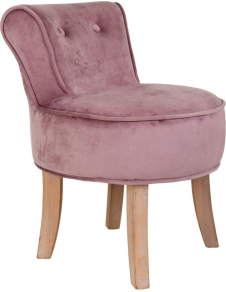 Petit fauteuil boudoir en velours rose poudré 45x46x58 cm Zarela  - 1