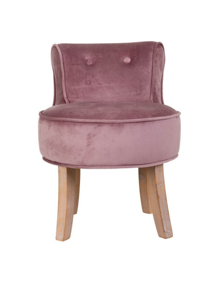 Petit fauteuil boudoir en velours rose poudré 45x46x58 cm Zarela  - 3