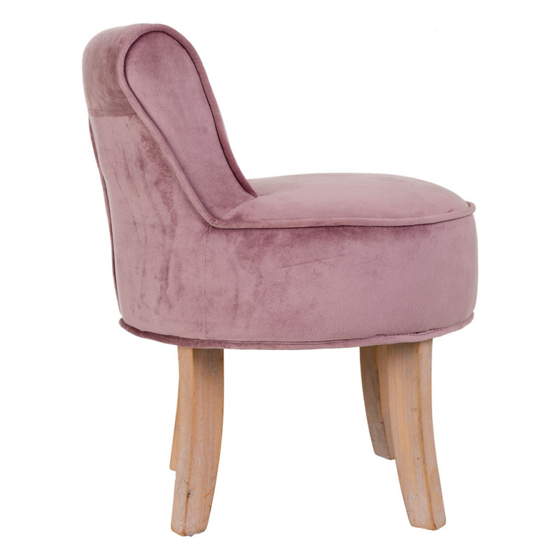 Petit fauteuil boudoir en velours rose poudré 45x46x58 cm Zarela  - 4