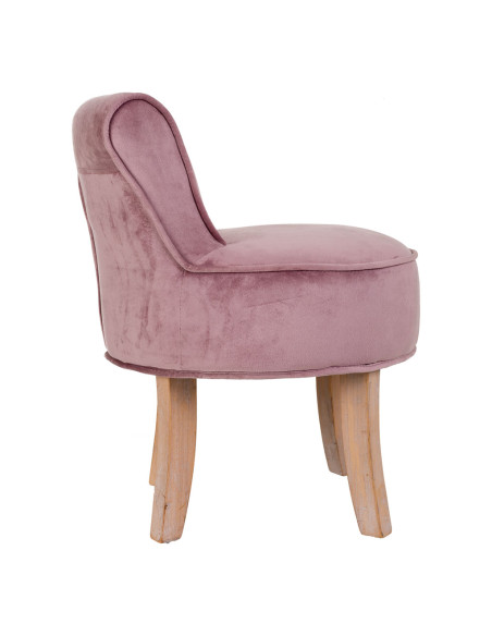 Petit fauteuil boudoir en velours rose poudré 45x46x58 cm Zarela  - 4