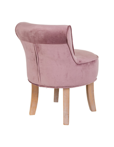 Petit fauteuil boudoir en velours rose poudré 45x46x58 cm Zarela  - 5