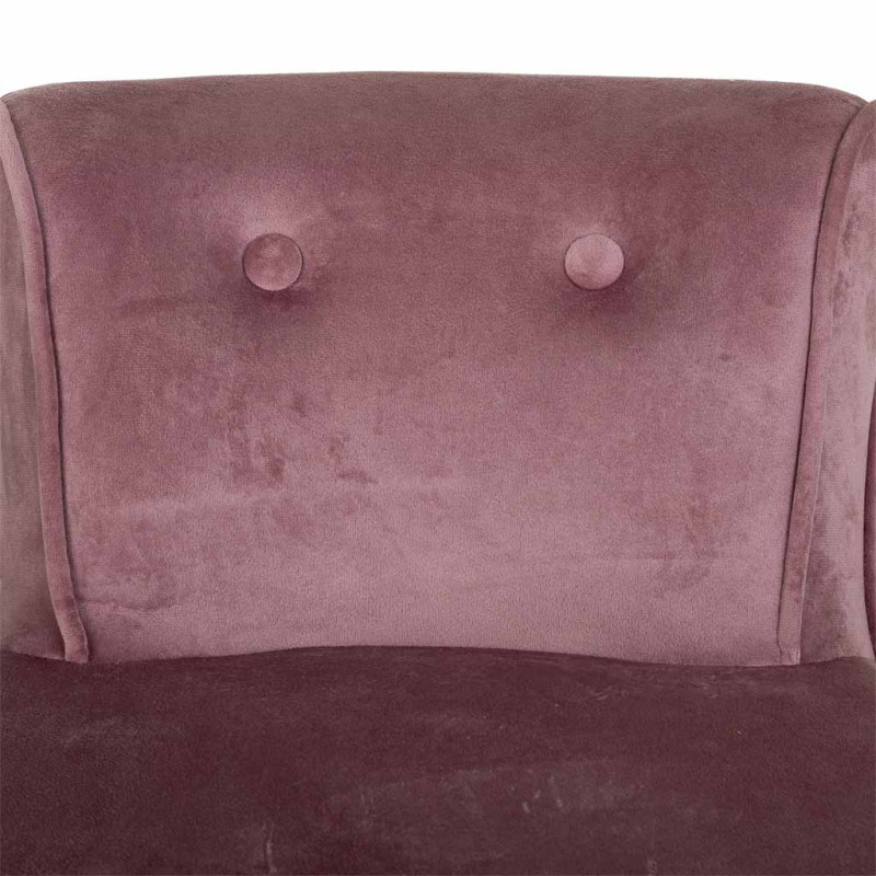 Petit fauteuil boudoir en velours rose poudré 45x46x58 cm Zarela  - 6