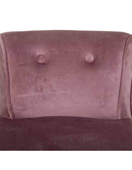 Petit fauteuil boudoir en velours rose poudré 45x46x58 cm Zarela  - 6