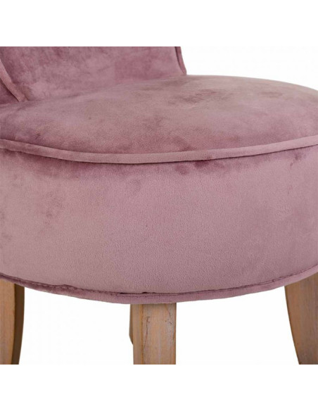 Petit fauteuil boudoir en velours rose poudré 45x46x58 cm Zarela  - 8