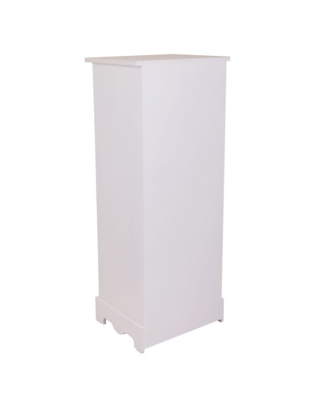 Vitrine blanche en MDF 1 porte vitrée 2 tiroirs 32x26x80 cm Zorila  - 4
