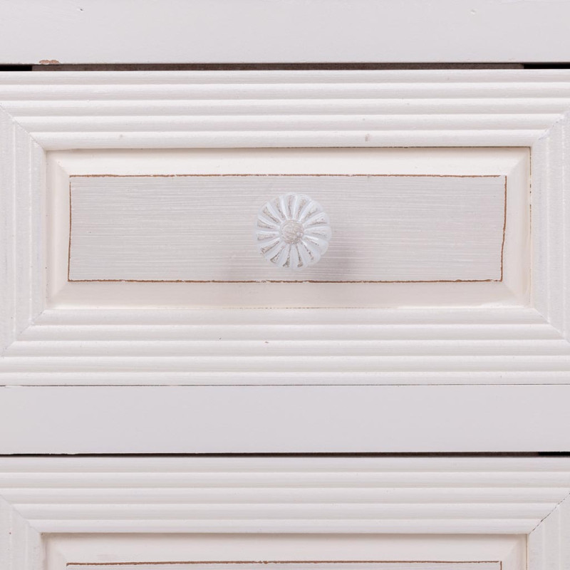 Vitrine blanche en MDF 1 porte vitrée 2 tiroirs 32x26x80 cm Zorila  - 7