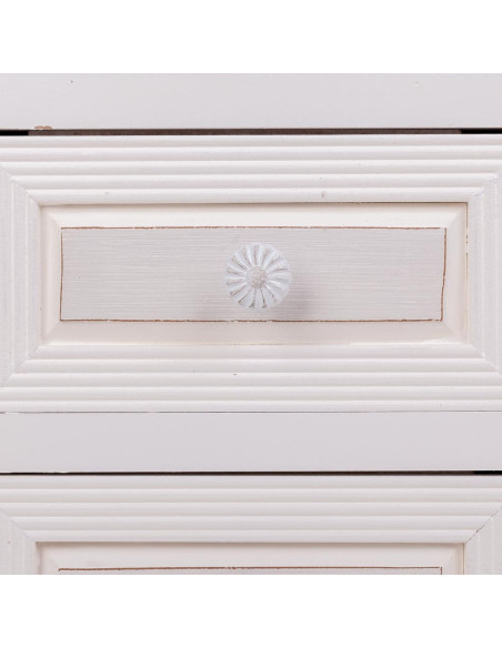 Vitrine blanche en MDF 1 porte vitrée 2 tiroirs 32x26x80 cm Zorila  - 7