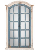 Miroir fenêtre à volets bleu gris en sapin 72,5x7x121,5 cm Ereno