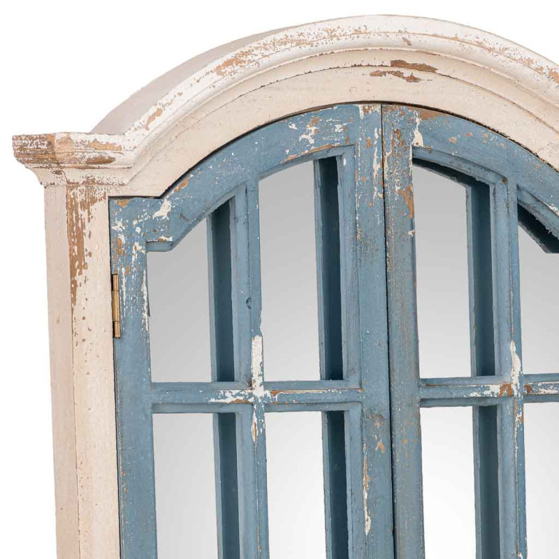 Miroir fenêtre à volets bleu gris en sapin 72,5x7x121,5 cm Ereno  - 4