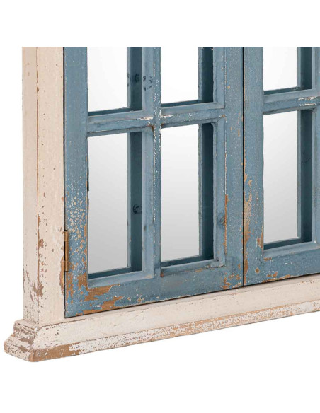 Miroir fenêtre à volets bleu gris en sapin 72,5x7x121,5 cm Ereno  - 5