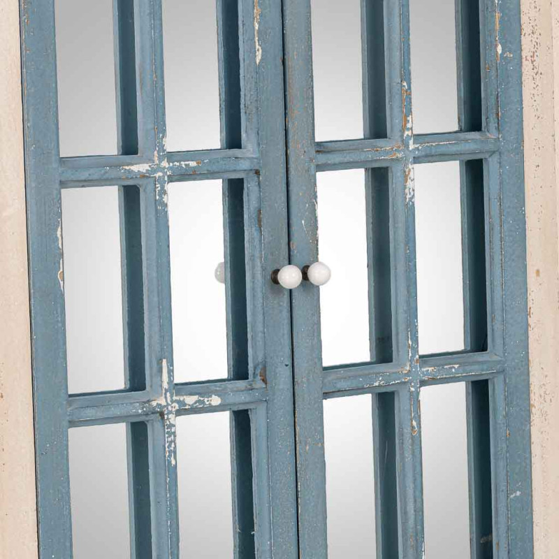 Miroir fenêtre à volets bleu gris en sapin 72,5x7x121,5 cm Ereno  - 6
