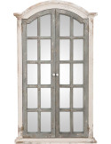 Miroir fenêtre à volets vert sauge bois et verre 72,5x7x121,5 cm Ereno