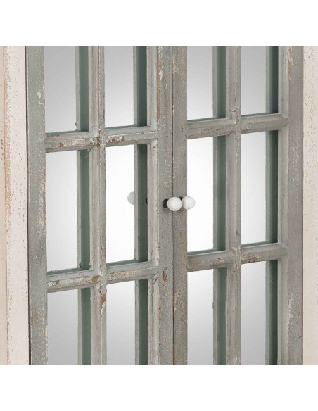 Miroir fenêtre à volets vert sauge bois et verre 72,5x7x121,5 cm Ereno  - 8