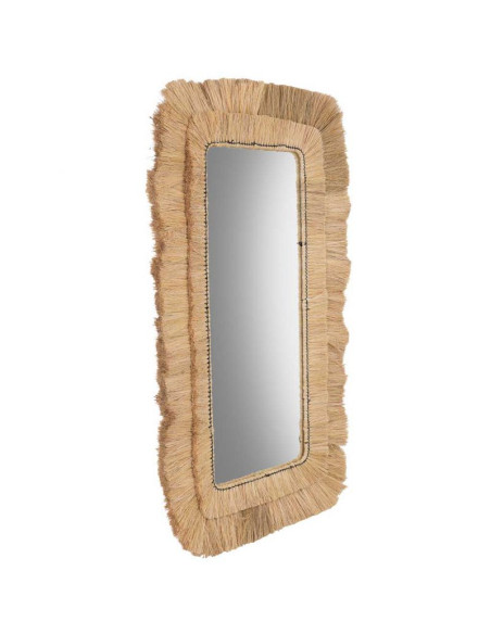 Miroir rectangulaire en fibres naturelles beige 73x1x132 cm Belaro  - 2