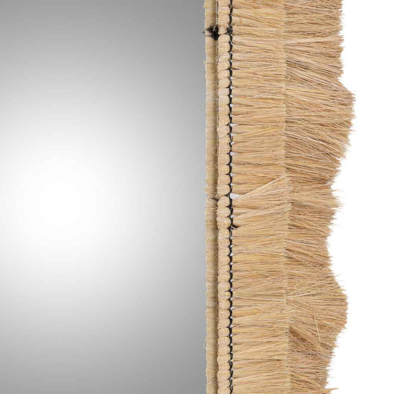 Miroir rectangulaire en fibres naturelles beige 73x1x132 cm Belaro  - 5