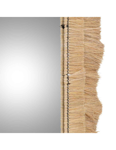 Miroir rectangulaire en fibres naturelles beige 73x1x132 cm Belaro  - 5