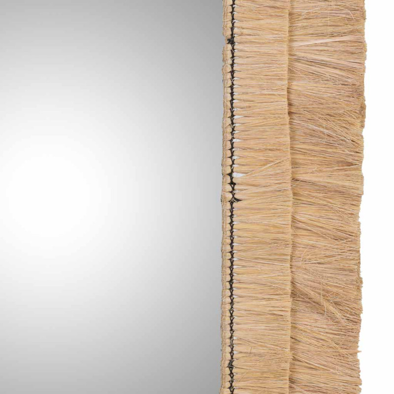 Miroir rectangulaire en fibres naturelles beige 73x1x132 cm Belaro  - 6