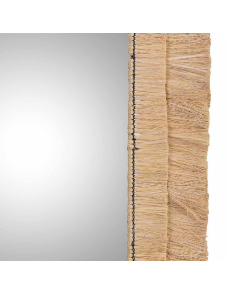 Miroir rectangulaire en fibres naturelles beige 73x1x132 cm Belaro  - 6