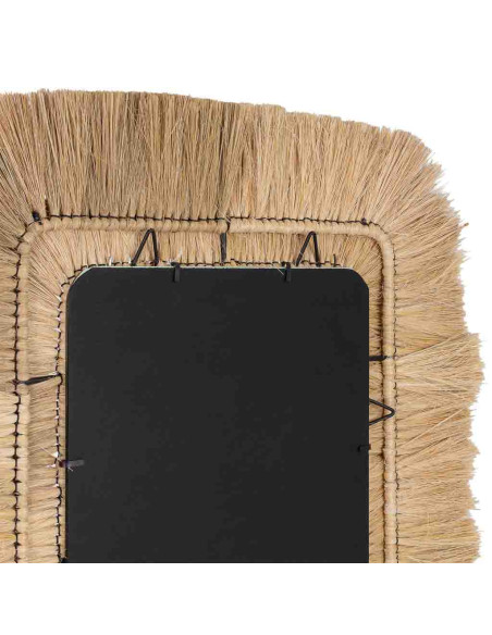 Miroir rectangulaire en fibres naturelles beige 73x1x132 cm Belaro  - 7
