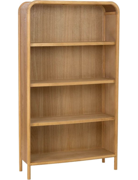 Bibliothèque haute scandinave bois naturel 100x35x179 cm Heraloro  - 1