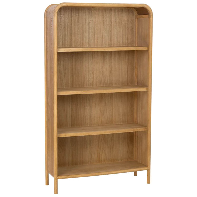 Bibliothèque haute scandinave bois naturel 100x35x179 cm Heraloro  - 1