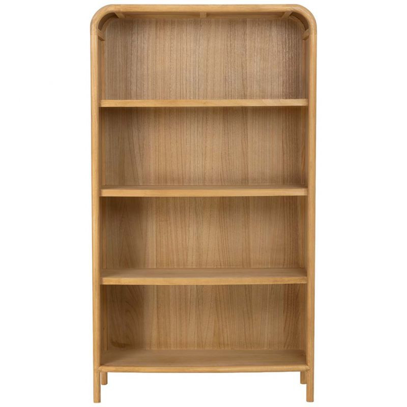 Bibliothèque haute scandinave bois naturel 100x35x179 cm Heraloro  - 3