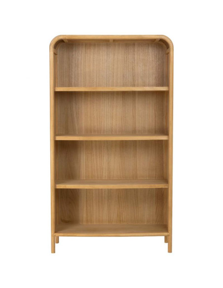 Bibliothèque haute scandinave bois naturel 100x35x179 cm Heraloro  - 3