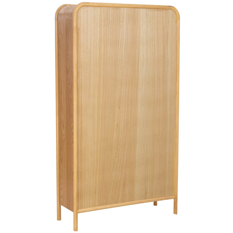 Bibliothèque haute scandinave bois naturel 100x35x179 cm Heraloro  - 4