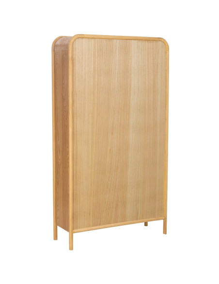 Bibliothèque haute scandinave bois naturel 100x35x179 cm Heraloro  - 4