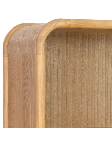 Bibliothèque haute scandinave bois naturel 100x35x179 cm Heraloro  - 5