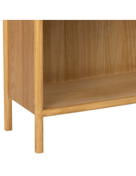 Bibliothèque haute scandinave bois naturel 100x35x179 cm Heraloro  - 6