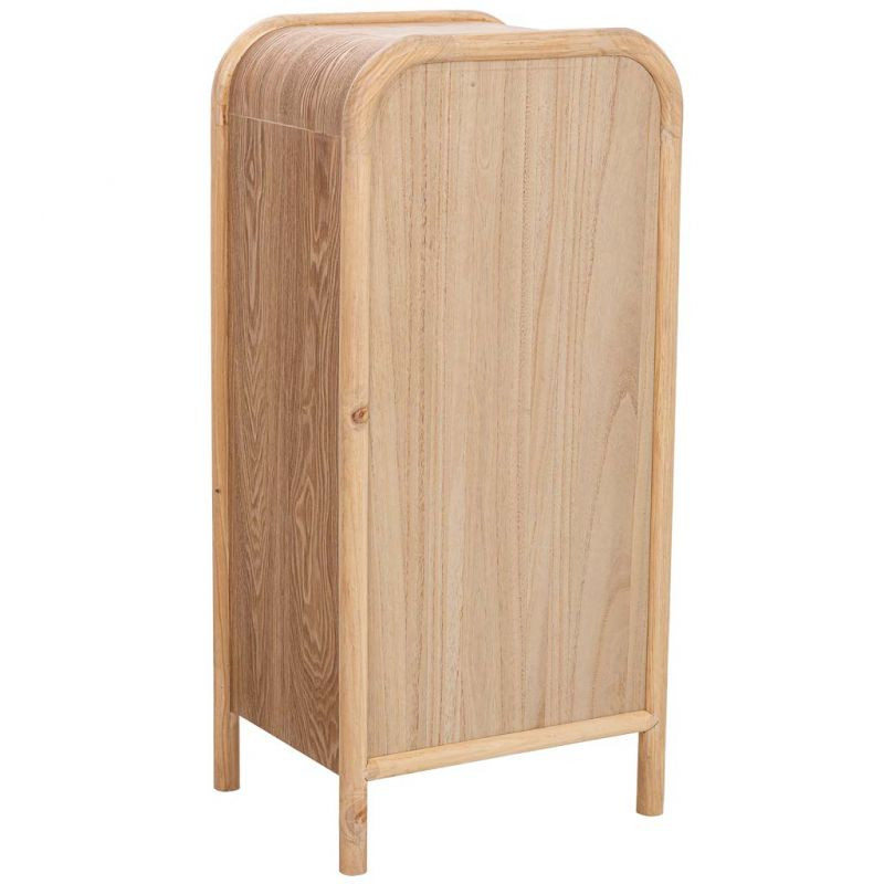Chiffonnier 5 tiroirs bois naturel et cannage rotin 46x37x100 cm Heraloro  - 4
