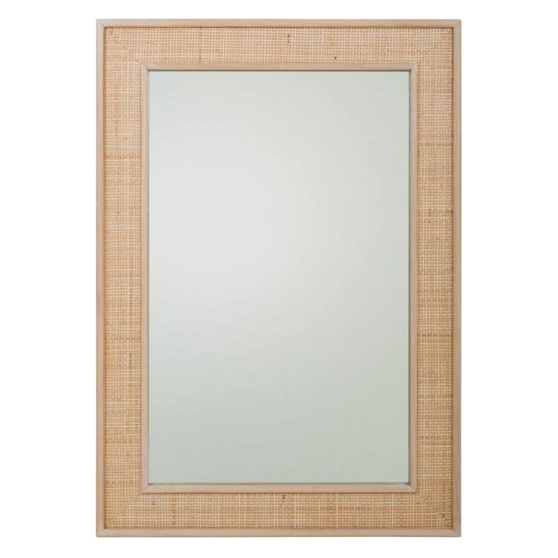 Miroir mural rectangulaire cannage naturel 70x2,5x100 cm Zavero  - 1