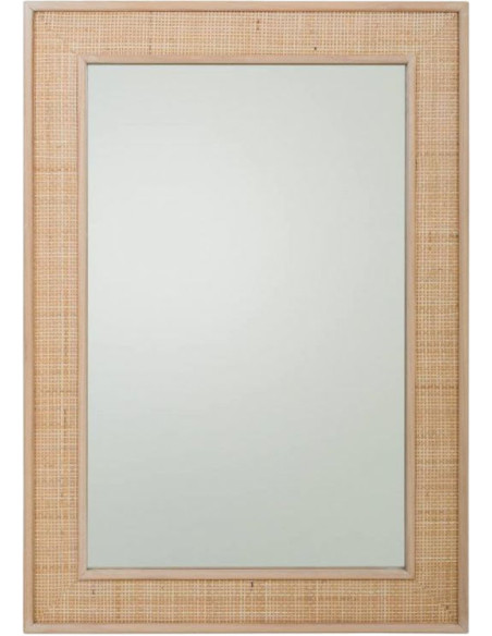 Miroir mural rectangulaire cannage naturel 70x2,5x100 cm Zavero  - 1