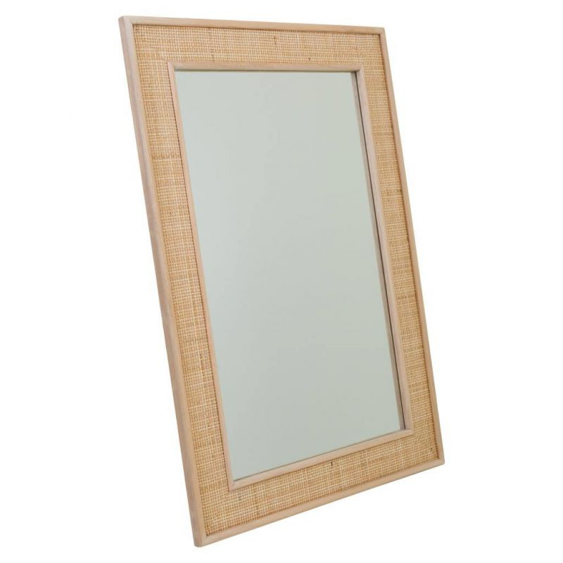 Miroir mural rectangulaire cannage naturel 70x2,5x100 cm Zavero  - 3