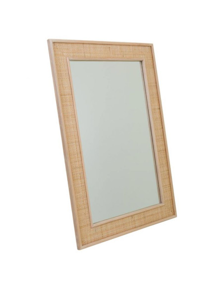 Miroir mural rectangulaire cannage naturel 70x2,5x100 cm Zavero  - 3