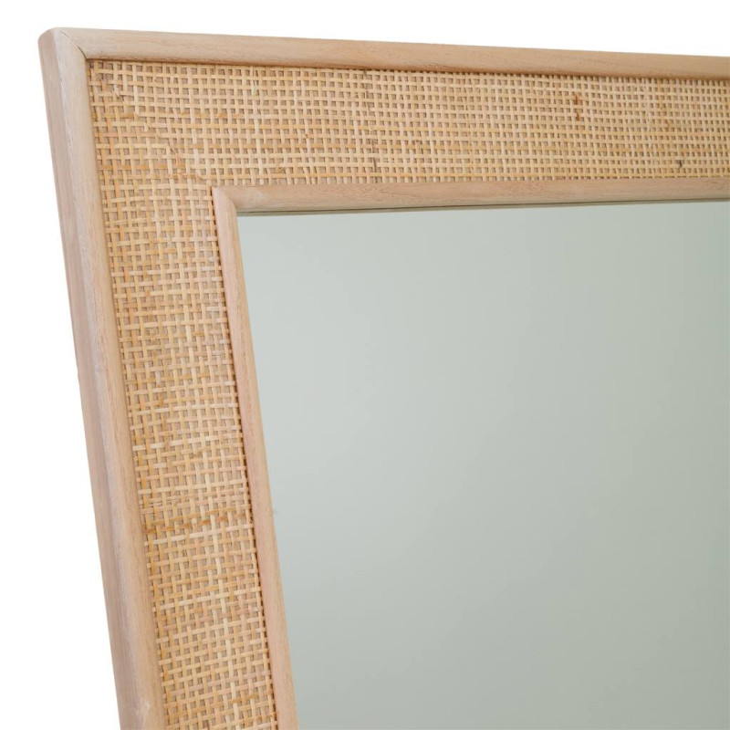 Miroir mural rectangulaire cannage naturel 70x2,5x100 cm Zavero  - 4