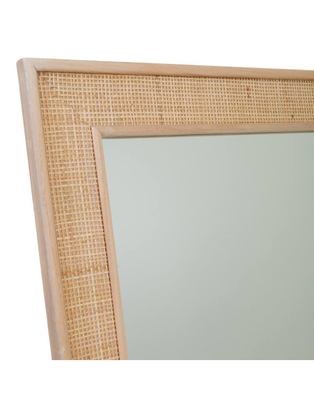 Miroir mural rectangulaire cannage naturel 70x2,5x100 cm Zavero  - 4