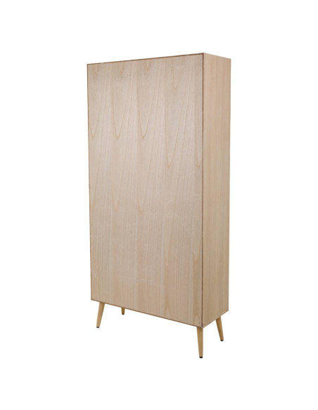 Bibliothèque cannage naturel finition bois clair 90x37x189 cm Zavero  - 5