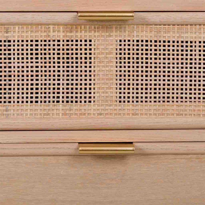 Bibliothèque cannage naturel finition bois clair 90x37x189 cm Zavero  - 8