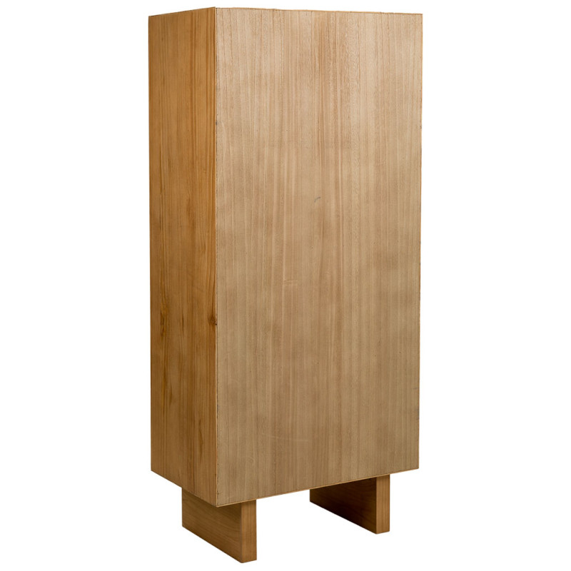 Armoire de rangement bois naturel et corde tressée 75x45x170 cm Marena  - 4