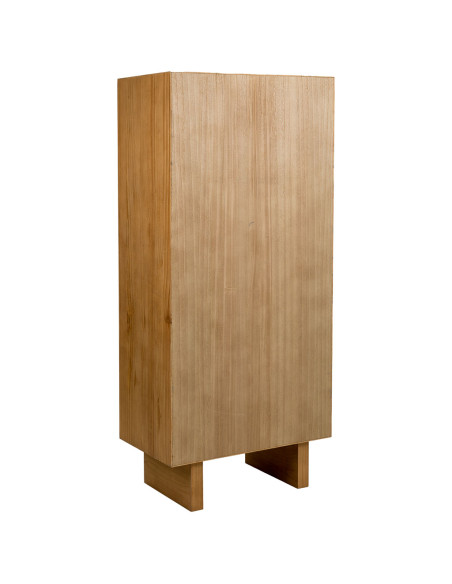 Armoire de rangement bois naturel et corde tressée 75x45x170 cm Marena  - 4