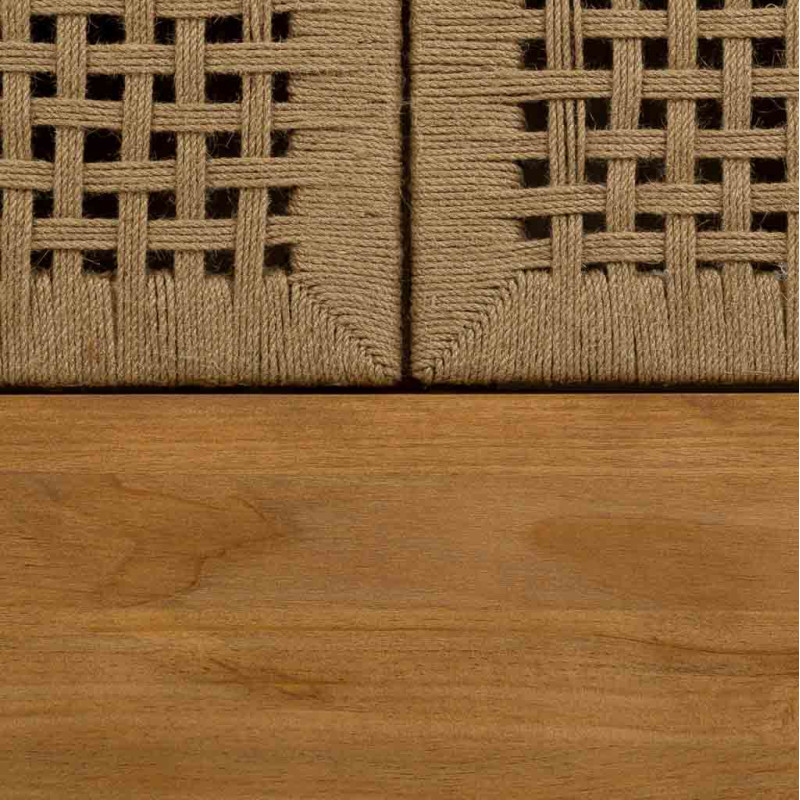 Armoire de rangement bois naturel et corde tressée 75x45x170 cm Marena  - 6