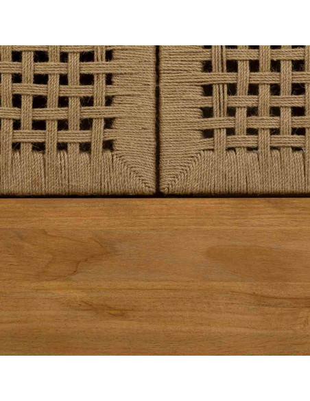 Armoire de rangement bois naturel et corde tressée 75x45x170 cm Marena  - 6