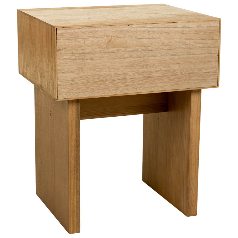 Table de chevet bohème bois naturel corde tressée 45x36x55 cm Marena  - 4