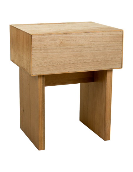 Table de chevet bohème bois naturel corde tressée 45x36x55 cm Marena  - 4