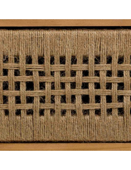 Table de chevet bohème bois naturel corde tressée 45x36x55 cm Marena  - 6
