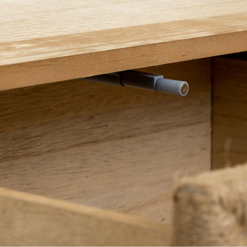 Table de chevet bohème bois naturel corde tressée 45x36x55 cm Marena  - 7